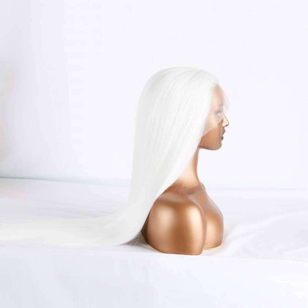 Straight Synthetic Lace Front Glueless Ready to Wear Long Wig Cosplay Snow White Colored Wigs for Women