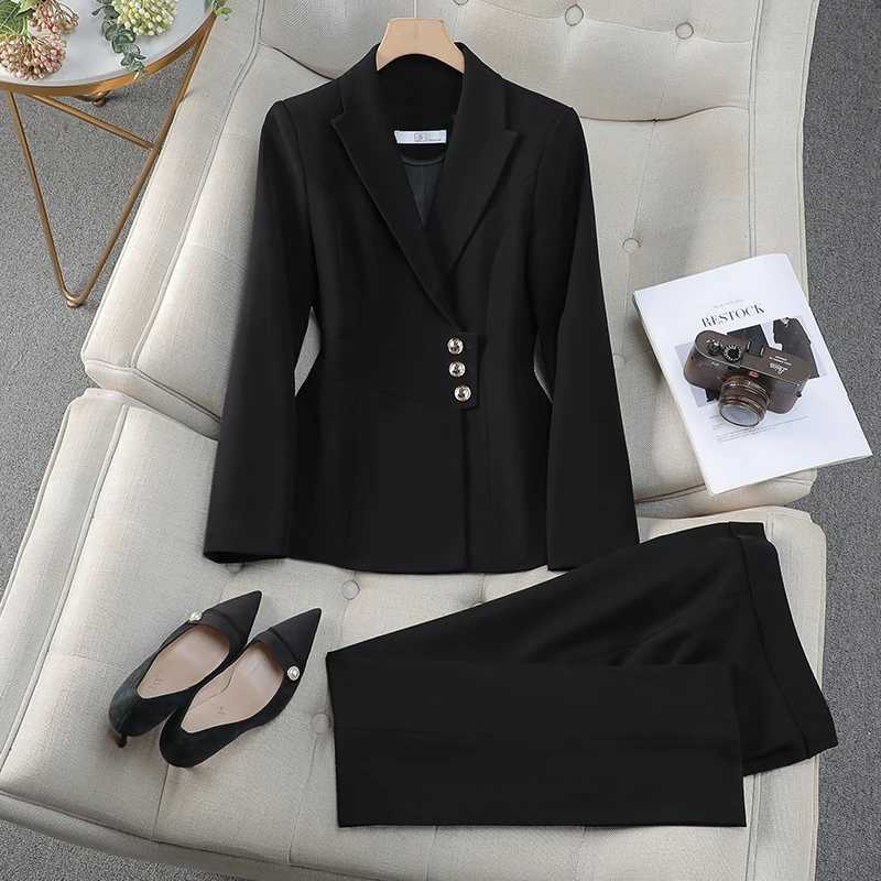 ZJYT Office Lady Blazer Pant Sets 2 Piece Outfit Womens Suit Conjuntos Para Mujeres Elegant Matching Trousers Set Spring Autumn X250704