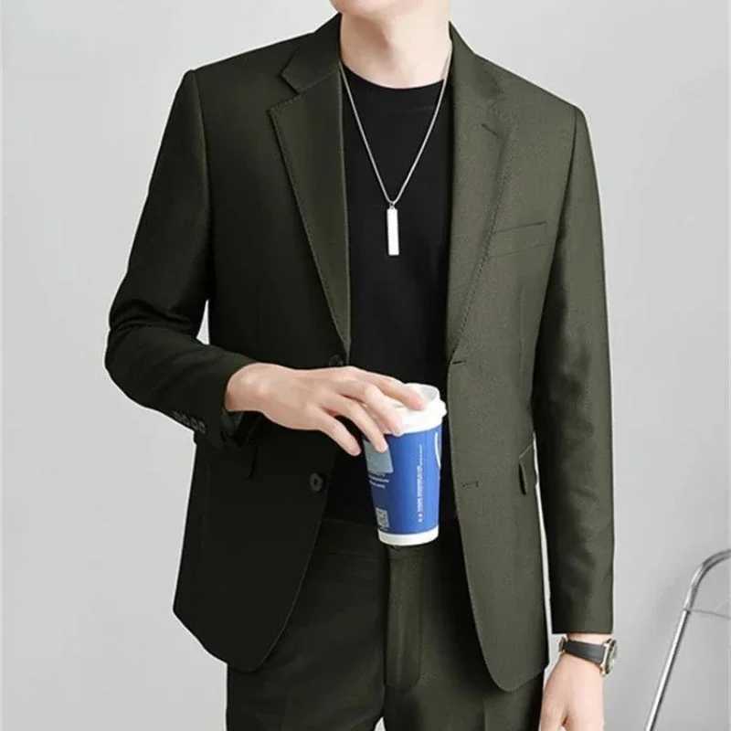 Double Breasted Blazer Fashion Full Suit for Men Casual Luxury Pants Elegant Clothing Spring Autumn Youth 2 Piece Outfit Set Man X250704
