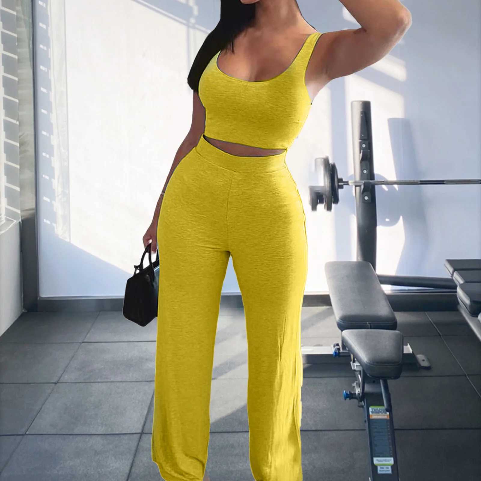 Women Tracksuit Sexy Sling Navel Exposed Tube Top Flared Legs Pant 2 Piece Set Elastic Waist Slveless Crop Tops X250704