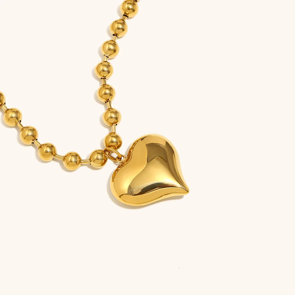 Miranda Minimalist Heart Pendant Chain Necklace for Women Stainless Steel Stylish Choker 18 K Jewelry Waterproof Party Gift 250701