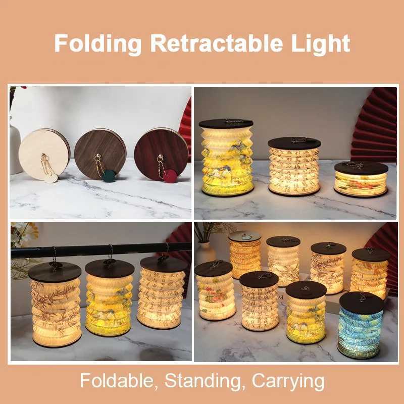 Foldable Table Lamp Touch Dimmable LED Portable Lantern Light USB Rechargeable Tent Read Bedroom Bedside Lantern Night Light XJ250703