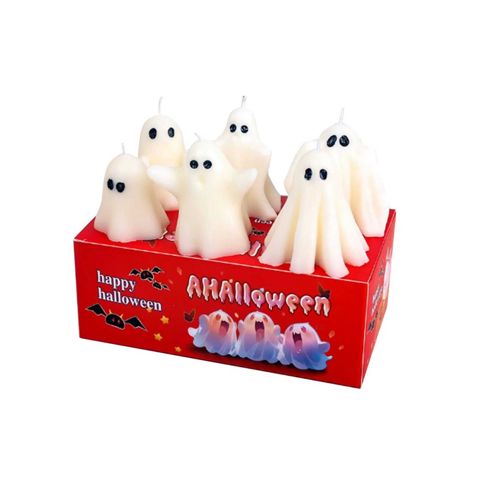 6PCS Halloween Ghost Aromatherapy Candles Decor Whole Cute Halloween Candles Gifts Set Room Decor for Dining Table Party Bedroom W250704