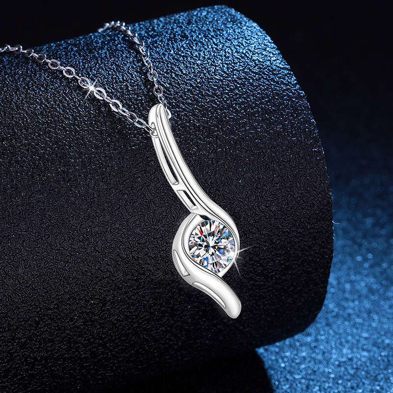 S925 Pure S925ier Pendant Light Korean S925tyle InS925 Wind D Color MoiS925S925anite Necklace 6cd