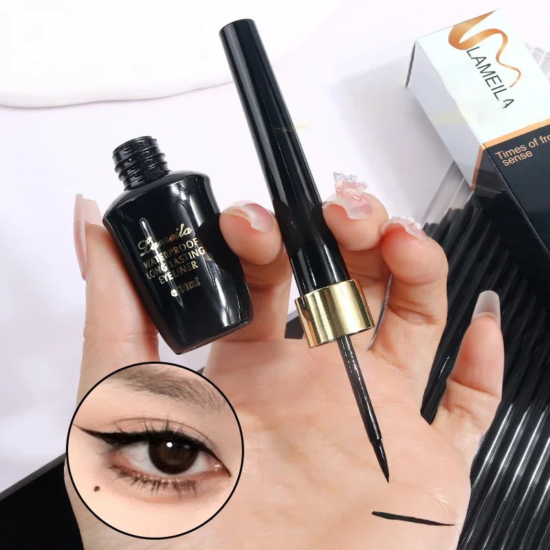 Long-lasting Black Gel Eyeliner Ultra-fine Hard-tipped Waterproof Liquid Eyeliner Pen Quick-Dry Durable Cosmetics Makeup Tool 250704