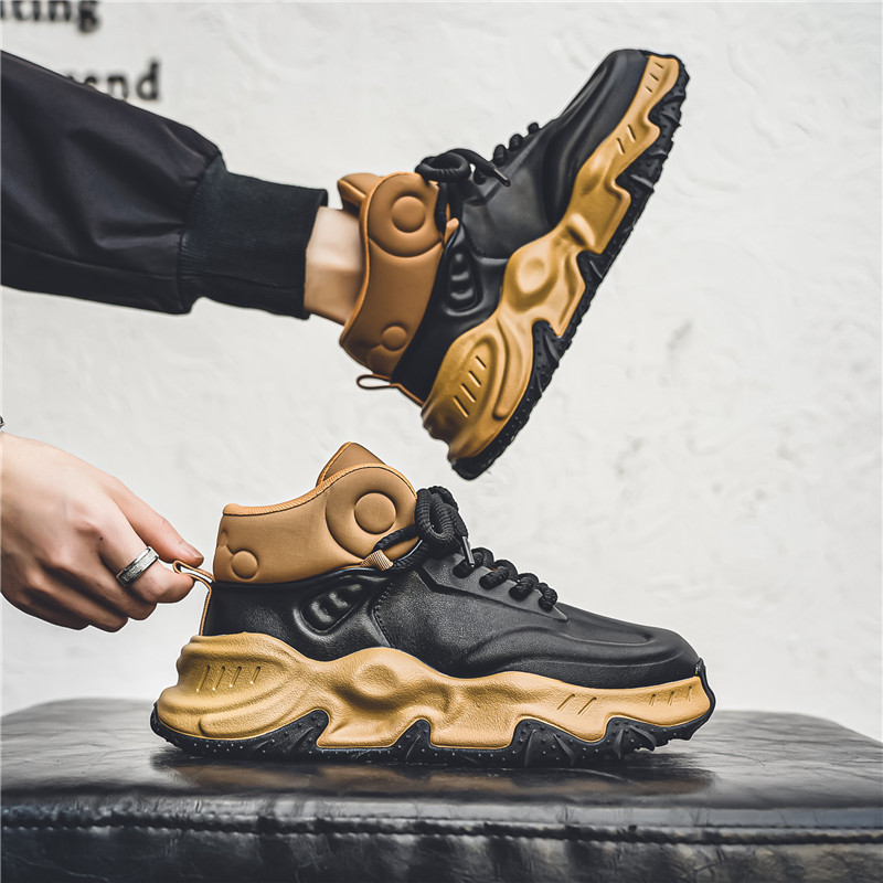 Free shipping casual shoes men trendy sports shoes thick soled anti slip and wear-resistant shoes fashion