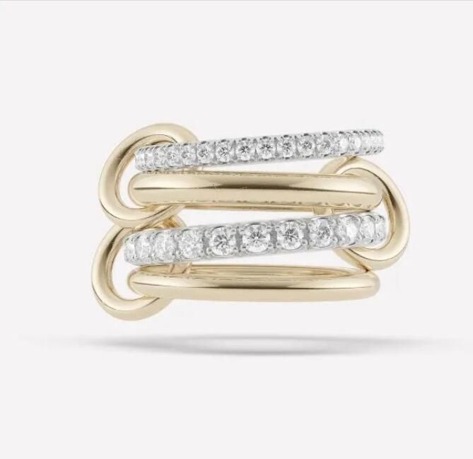 Exclusive Gemstone Encrusted Halo Gemini Ring by Spinelli Kilcollin High-end Hydrangea Design for Elegant Occasions