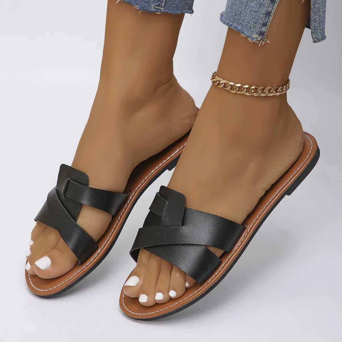 Plus Size 35-43 Shoes for Women Summer Slippers Women Flat Outdoor Beach Flip Flops Female Sandals Slides Shoes Women Sandals W250704