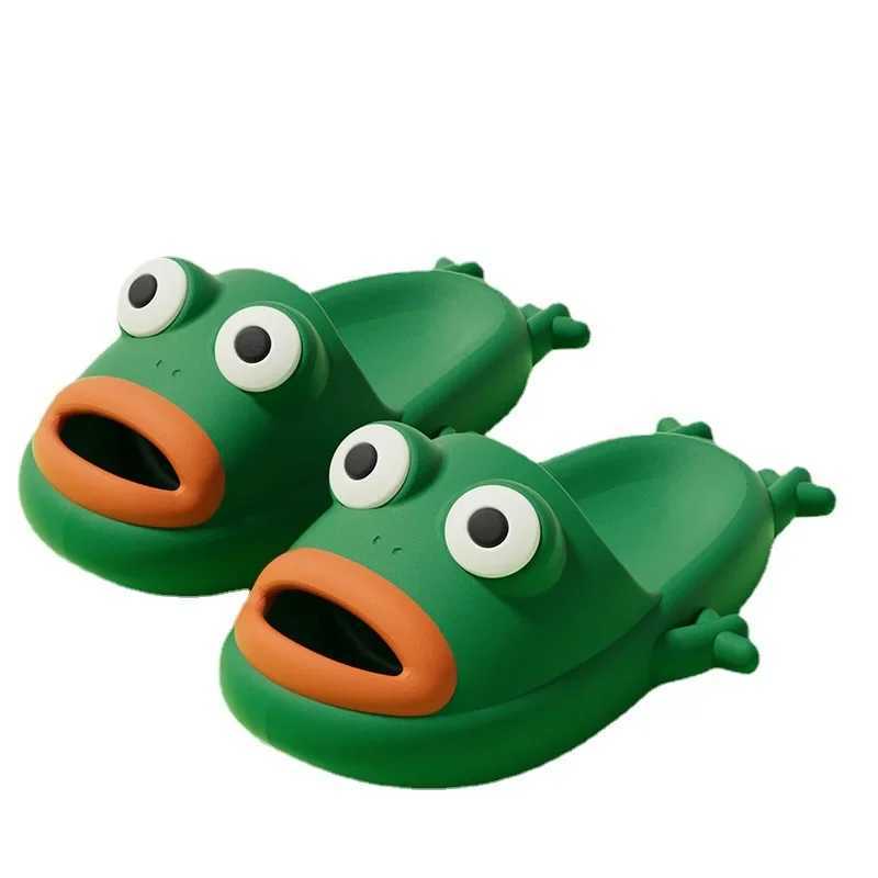 Wacky Frog Slippers for Couple Casual Cartoon Beach Shoes Women Slides Summer Open Toe Slipper Sandal Home Flip Flops Footwear W250704