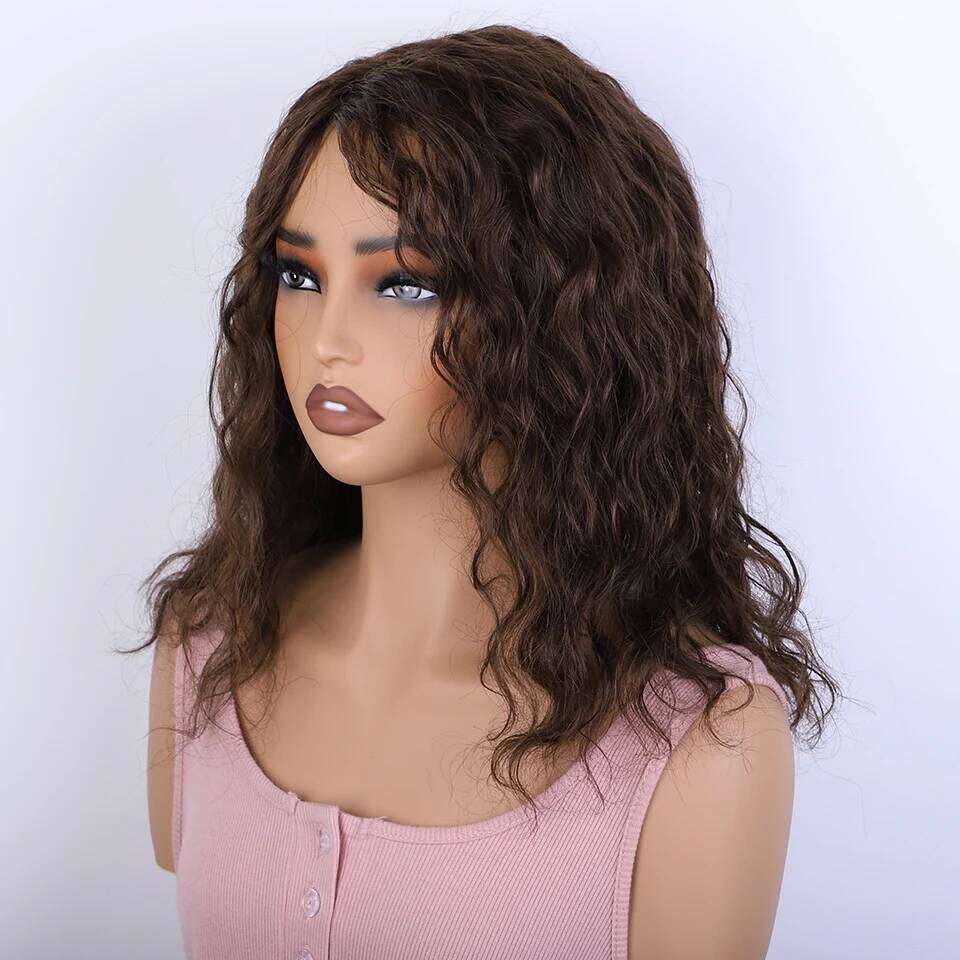 Sleek 33 Human For Women 100% Real Ready To Wear Short Wig 4# Brown Colored Bodywave Hair Wigs