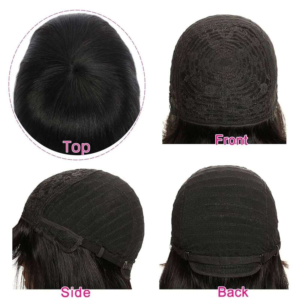 Straight Bob Wigs With Bangs Short Brazilian 180density For Woman Full hine Made Human Hair Wig