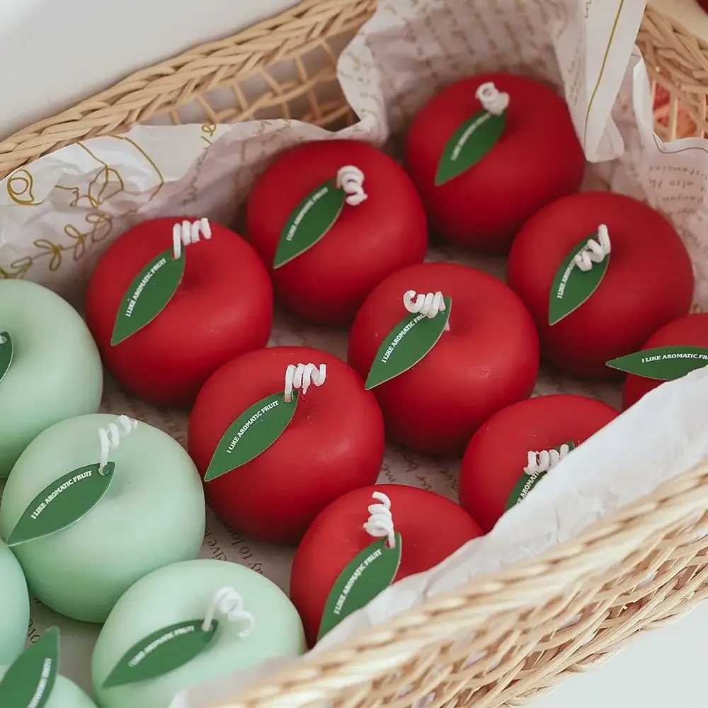 Apple Candle Aromatherapy Gift Box Candle Styling Gift for Teachers Candle Blessings Creative Photography Props Decoration W250704