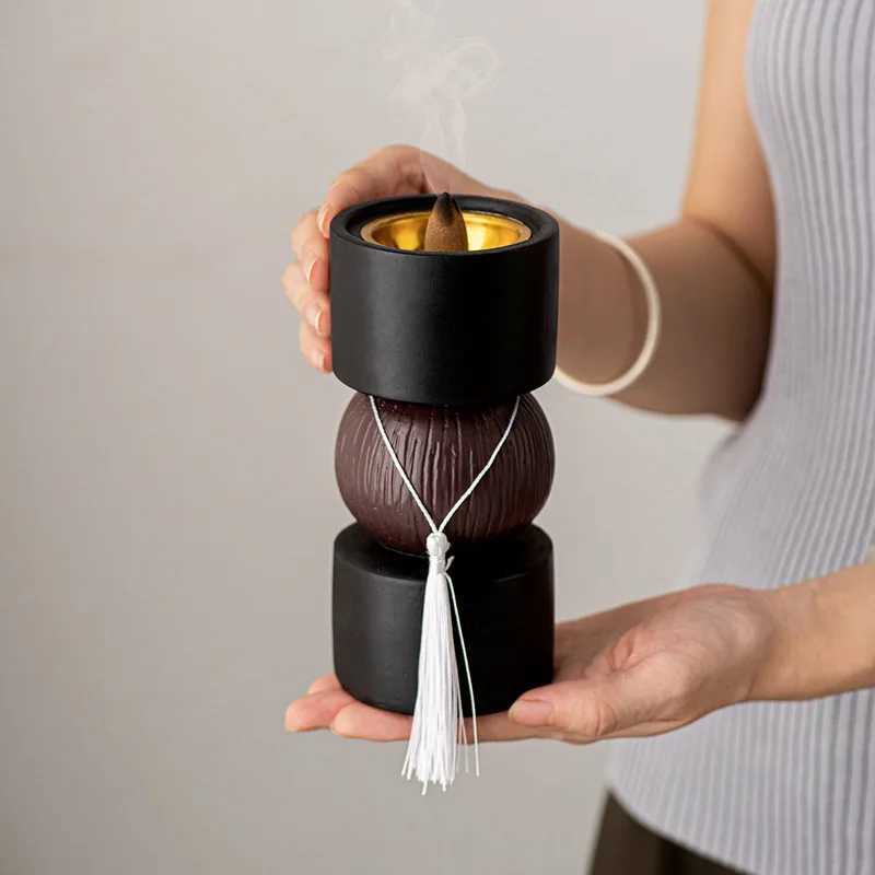 Simple Modern Resin Tassel Dumbbell Aromatherapy Stove Indoor Living Room Desktop Decoration Ornament W250704
