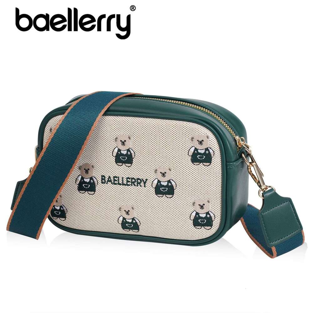 New Women's Crossbody High-end Embroidery Cute Bear Small Square Fashionable Large Capacity Shoulder Phone Bag