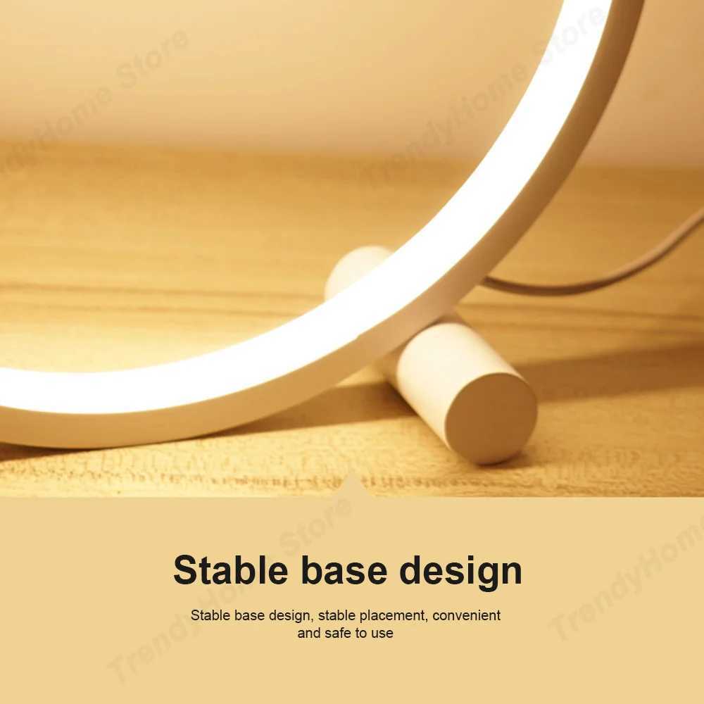 25CM LED Simple Circular Ring Table Lamp for Bedroom Bedside Living Room Restaurant Hotel Decorative Lamp Dimmable Round Night Light XJ250703