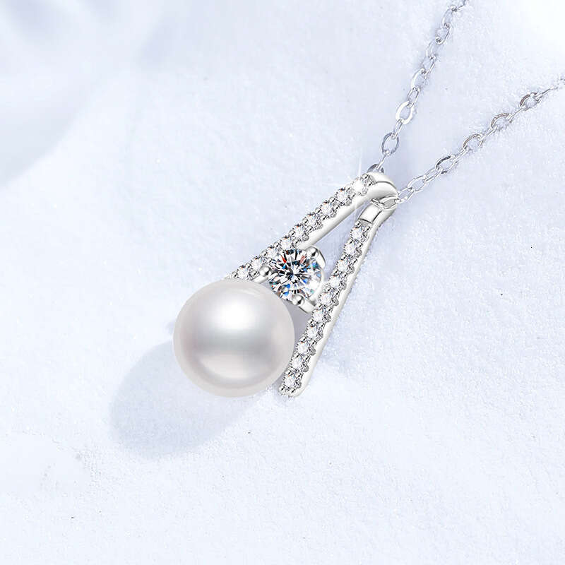 S925 Pure S925ier MoiS925S925anite Natural FreS925hwater Pearl Pendant French S925tyle High-end Korean VerS925ion VerS925atile Necklace 594