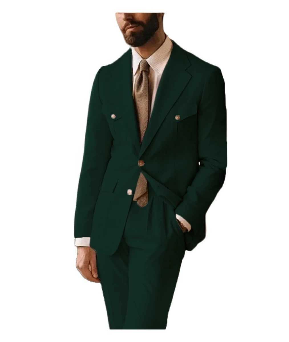 Linen Mens Suit Casual Fashion Style Suit High Quality Mens Suits Evening Gown Double Breasted Slim Fit 2 Piece Jacket Pants X250704