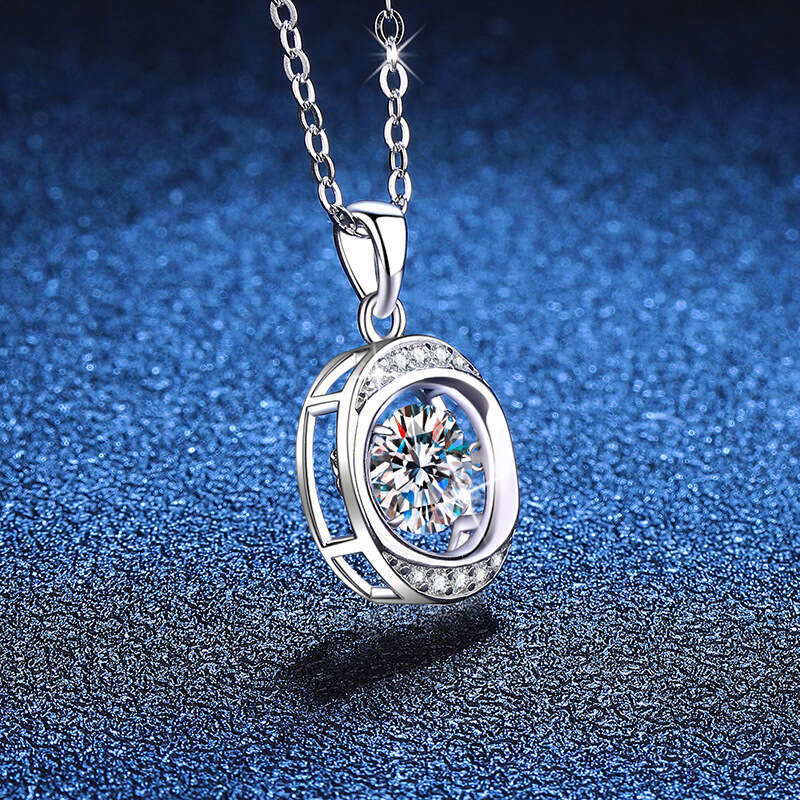 S925 Pure S925ier with Pendant, Dynamic Beating Heart Pendant Women, 1 caratS925 MoiS925S925anite Necklace for Women ed8