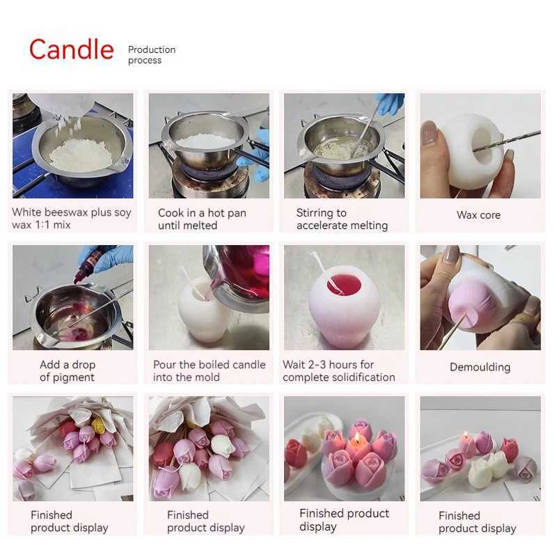 3D Candle Silicone Molds DIY Rose Flower Aromatherapy Candle Soap DIY Mold Tools Silicone Molds for Candles candle mold W250704