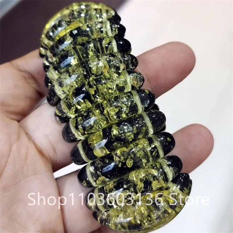 Natural Colorful Amber Bracelet Women Healing Gemstone Fine Jewelry Genuine Baltic Flower Ambers Square Beads Bracelets Bangles 250628