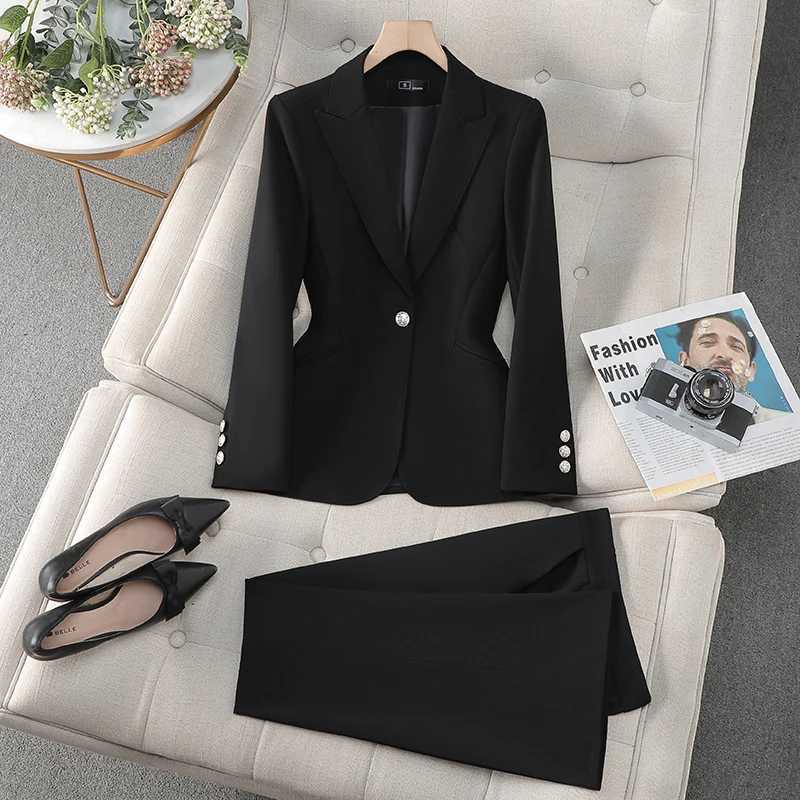 ZJYT Spring New Women Pant Suit 2 Piece Set Office Ladies Female Business Work Wear Formal Blazer Jacket and Trouser Set Outfit X250704