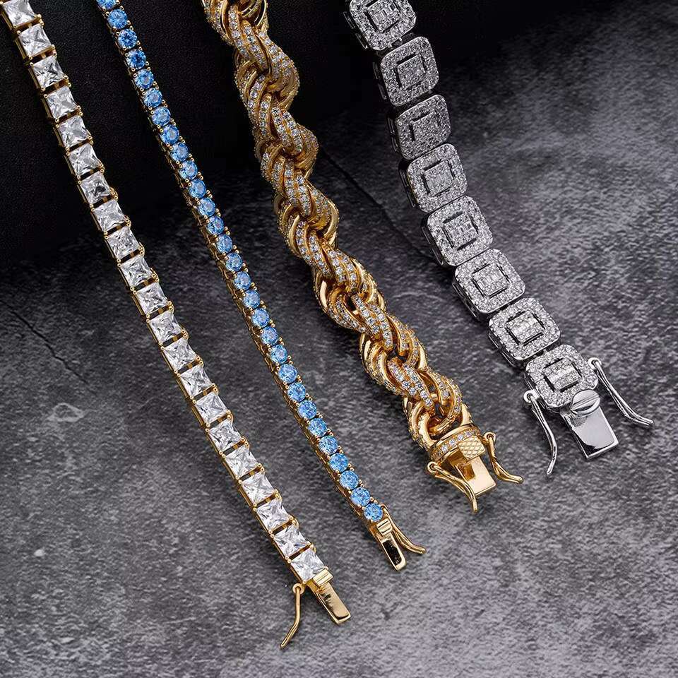 925 Sterling Silver Rope Chain Necklace Twisted Vvs Moissanite Thick 14k Solid Gold Rope Chain