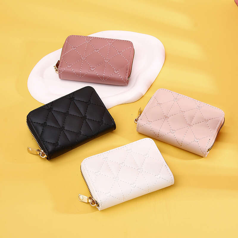 Trendy Accordion Holder for Women New PU Multi-Card Slot Clip Driver's License Card Case Zipper Coin Purse