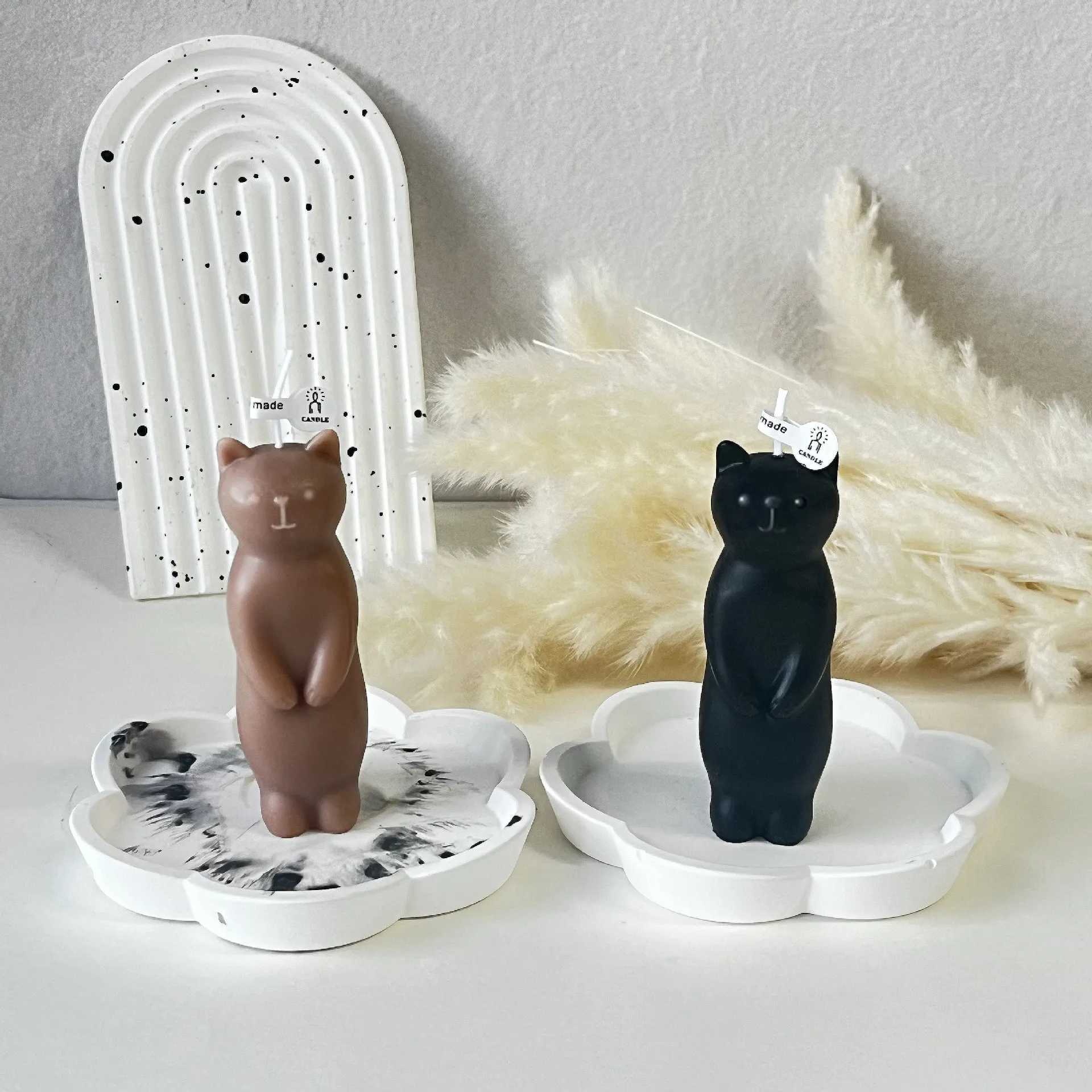 Creative Scented Candles Stand Cat Shaped Aromatic Candles Home Decoration Ornaments Birthday Gifts Vanilla Ocean Sandalwood W250704