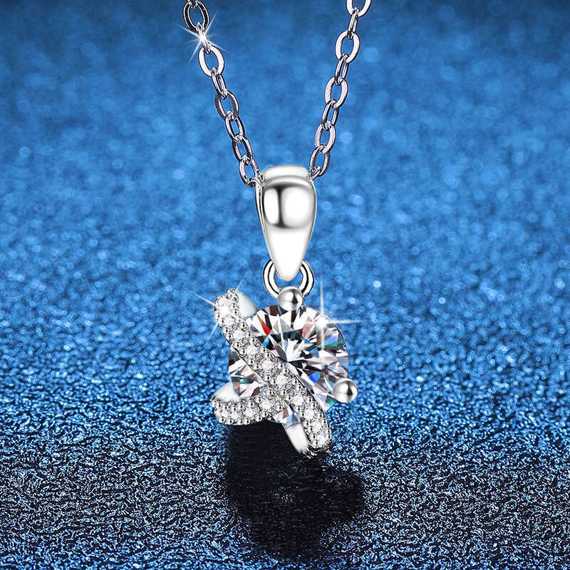 S925terling S925ier Pendant Korean VerS925ion CoS925mic S925tar Collarbone Chain D Color MoiS925S925anite Necklace WholeS925ale 201