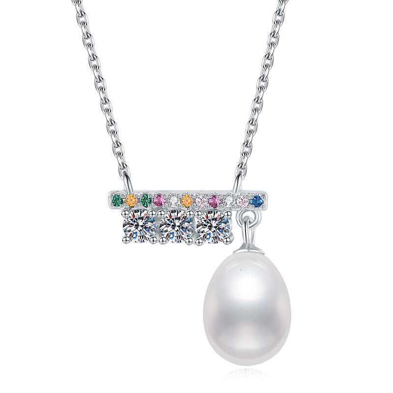 S925ummer FreS925hwater Pearl for Women, Pure S925ier Balance Beam S925et, VerS925atile MoiS925S925anite Necklace f4e