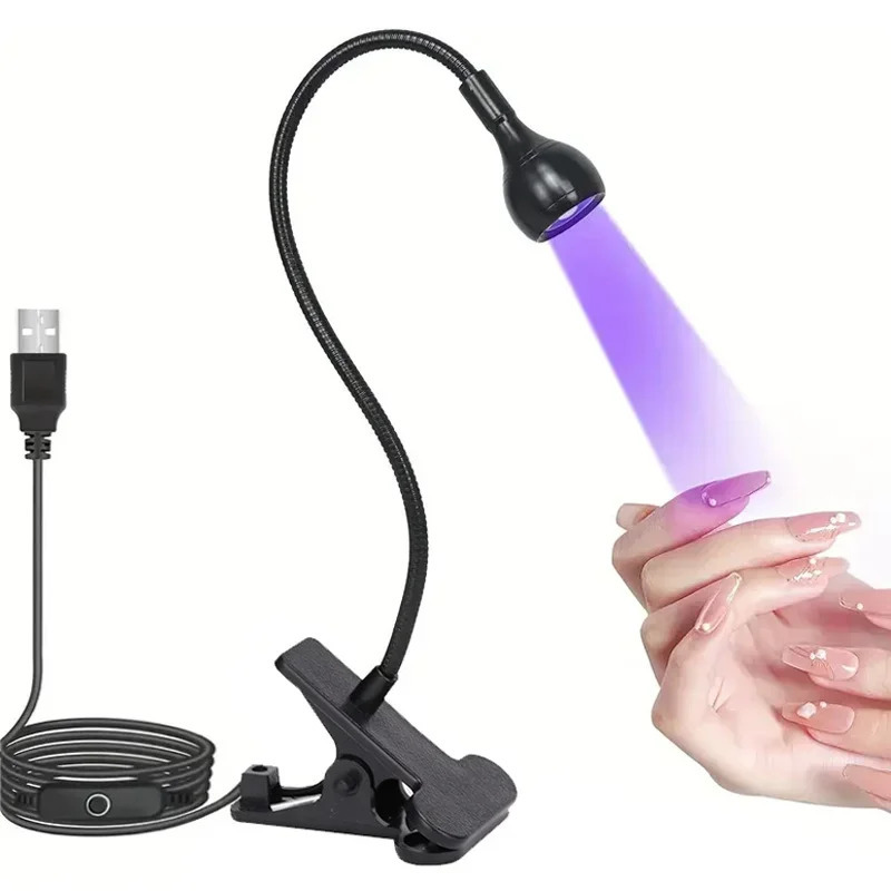 Nail Dryer Light UV Nail lamp 395nm Wavelength Clip-on Desk Mini USB For Gel Nails ongle Manicure Salon Tools 250627