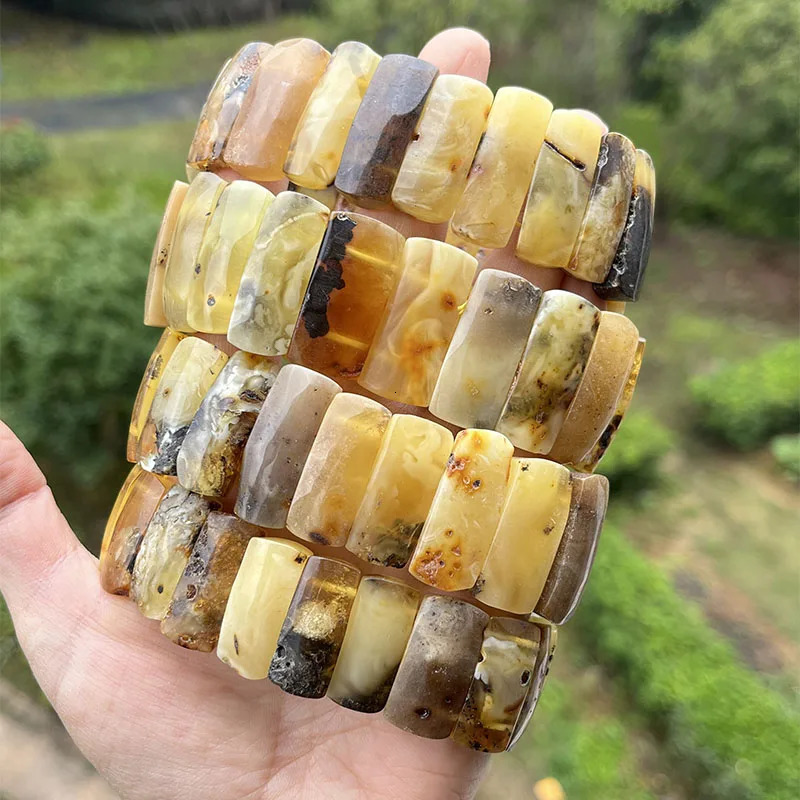 Natural Amber Bracelet Bangles for Unisex Gogerous Gift Genuine Bead Factory Baltic Stone Europe Amber Jewelry Gift Supplier 250628