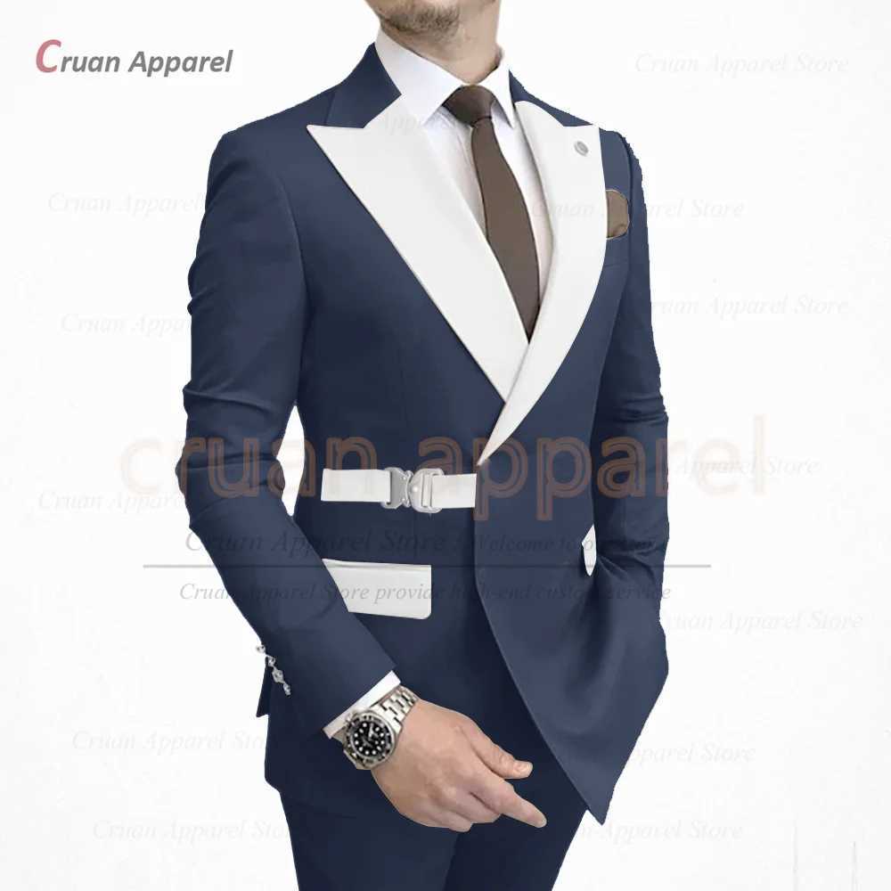 Formal Banquet Custom New Designs Peaked Lapel Blazer Pants 2 Pieces Fashion Suit Men Set Birthday Party Wedding Elegant Outfits X250704