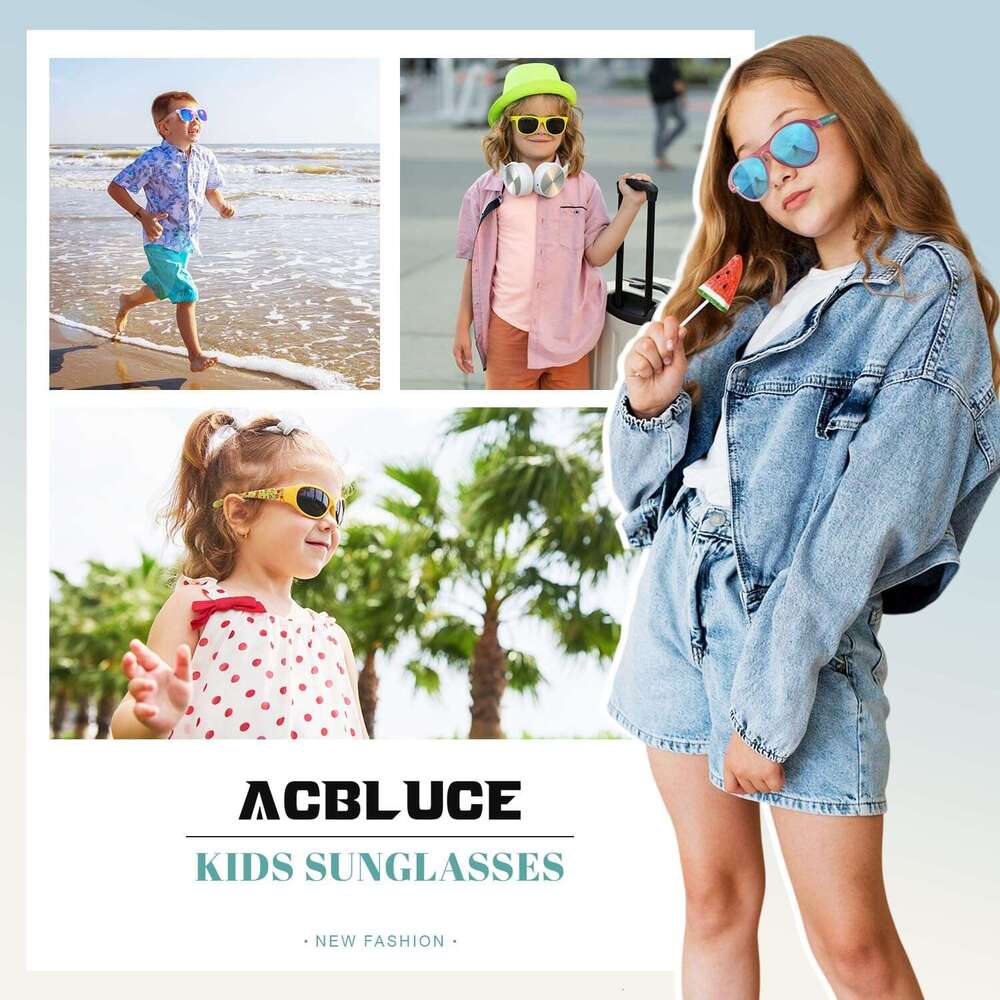Polarized Sunglasses 3 Kids Youth Skin Feel TR90 Frame Beach Travel Summer Outdoor Glasses for Boys Girls Ages 5-14