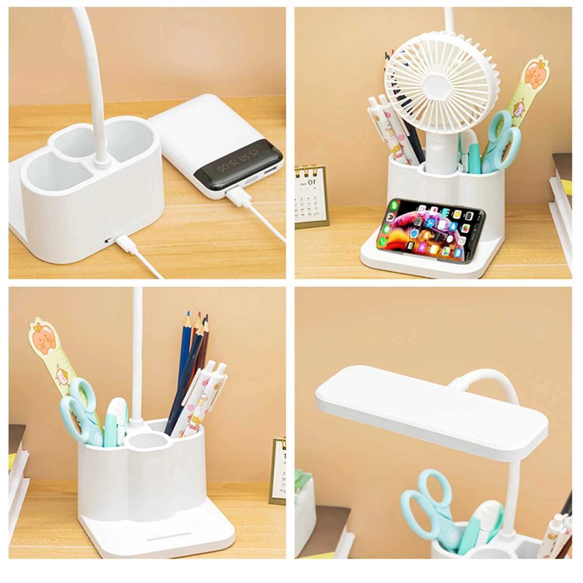 Table Lamp USB Touch Dimmable Night Light Student Dormitory Reading Eye Protection Bedroom Office LED USB Charge Desk Lamp XJ250703