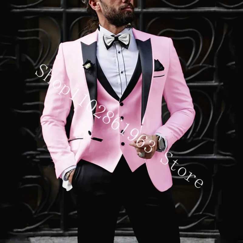 2023 New Fashion Wedding Suits For Men 3 Pieces Formal Elegant Male Suits Groom Tuexdos Blazer+Vest+Pants Costume Homme Mariage X250704
