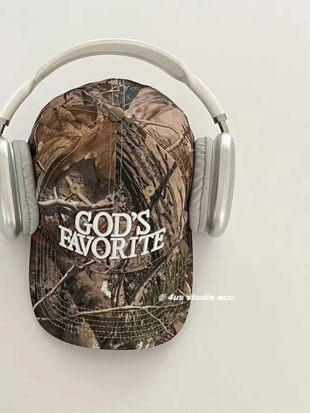 European and street fashion brand three-dimensional embroidery camouflage baseball cap wens face small wild peak hat X250704