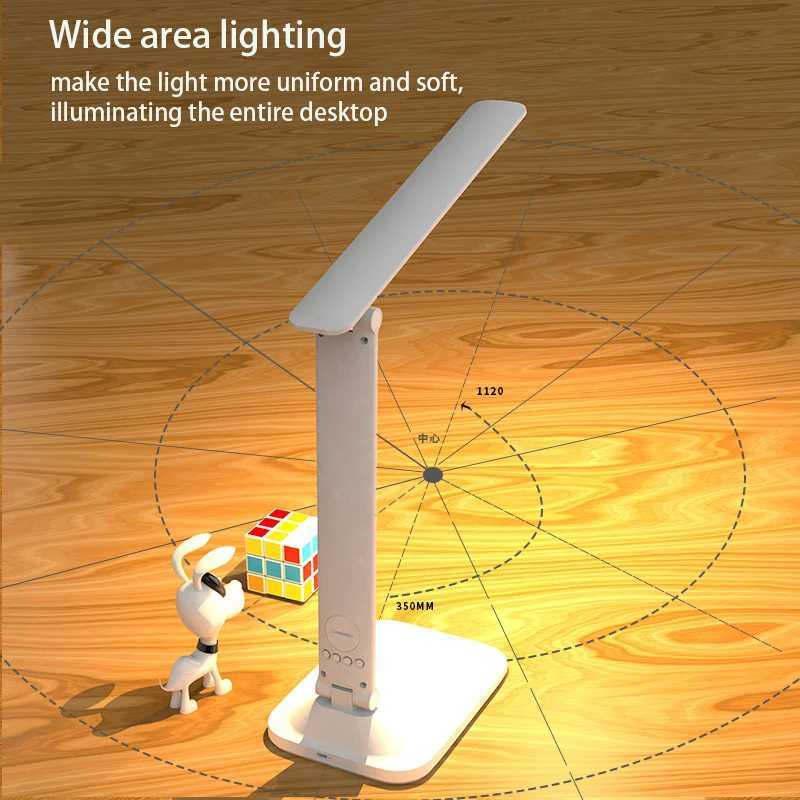 LED Desk Lamp Rechargeable Alarm Clock Thermometer Dimmable Touch Foldable USB Charging Table Lamp Battery Night Light Plug in XJ250703