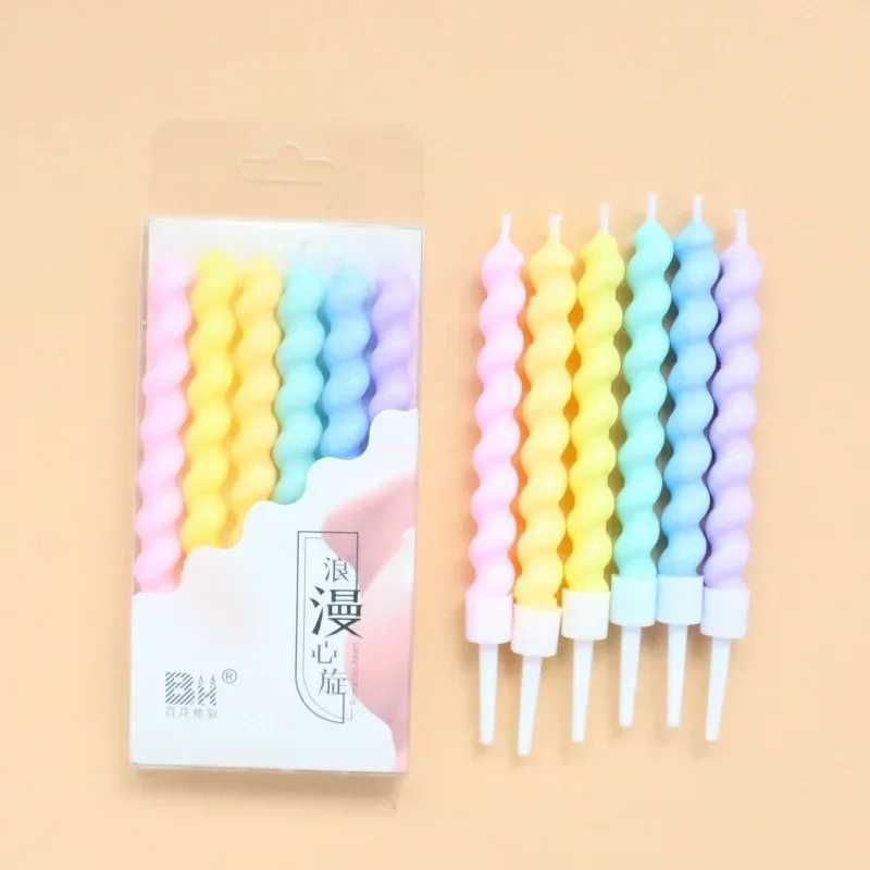 6Pcs Colorful Birthday Candles With Stand Star Heart Cake Candle for Baby Children Birthday Party Supplies Wedding Decor W250704