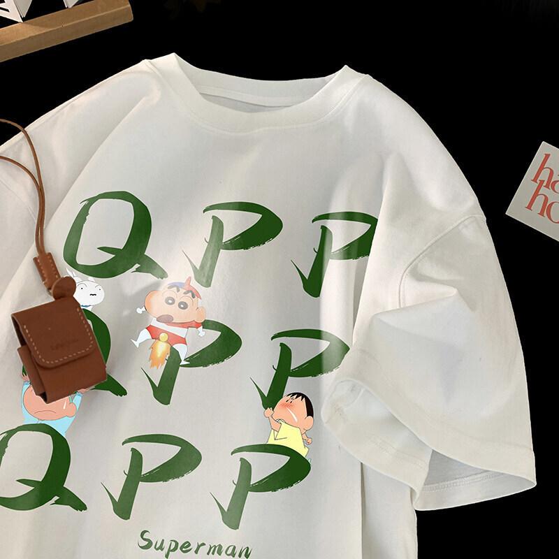 Crayon Shin-chan Fun Spoof Designer Short Sleeves T-shirt For Men 2025 Summer Thin Loose Casual Versatile Gift For Friends Half-sleeve Tee