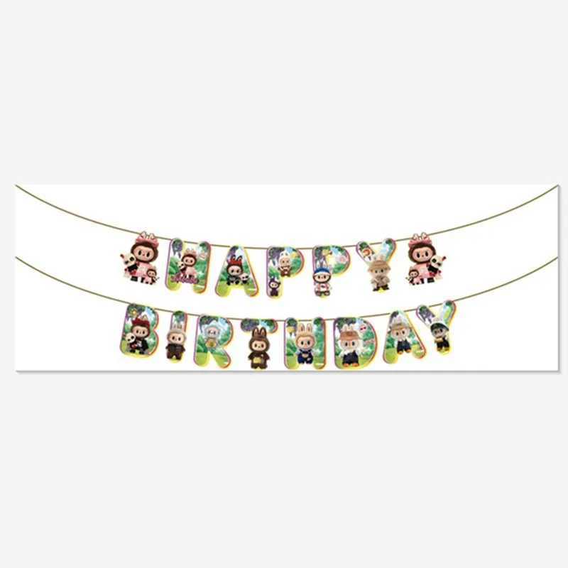 labubu Childrens birthday party gift bags Tablecloth cups Festive birthday party supplies candy bags anime themed peribles Z250703