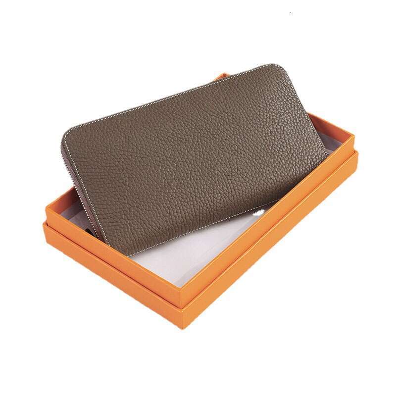 Leather Bag Bucket Bag New Zipper Handbag Genuine Leather Long Thin Cowhide Women S Wallet Clutch Tote Bag