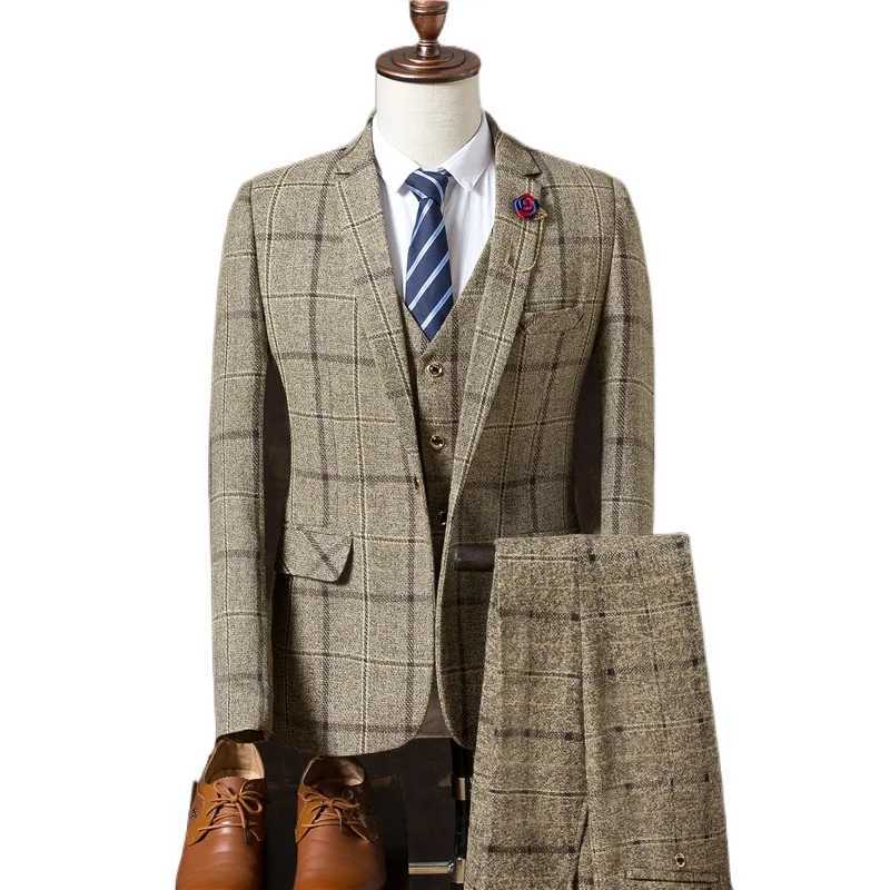 Mens Wedding Business Formal Slim Suit 3-piece Fashionable High-end Design Banquet Suit (Blazer+vest+pants) Size S-4XL X250704