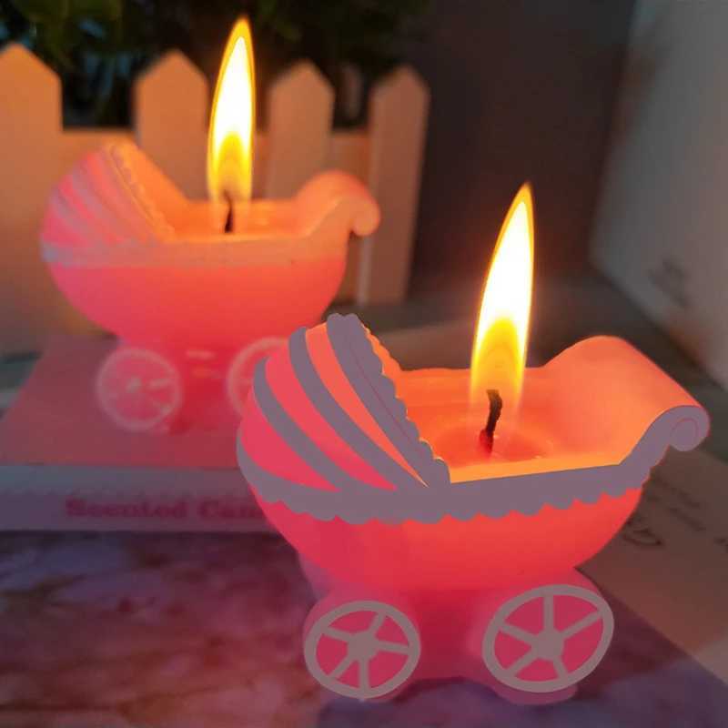 Romantic Marriage Proposal Gift Wedding Mini Candles Creative Baby Carriage Shape Design Birthday Candle 20 Pieces W250704