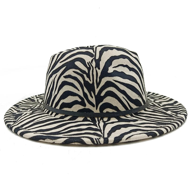 Hip-hop fedora hat zebra pattern LOVE accessories jazz hat lovers hat stage unisex autumn and winter hat 250701