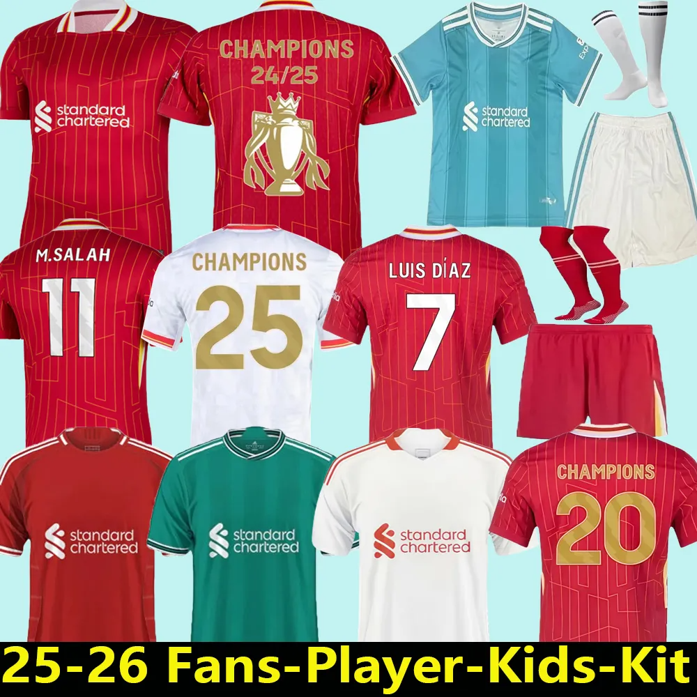 25 26 Liverpoool ALLISTER salah soccer jersey ENDO GAKPO CHIESA goalkeeper DARWIN Luis DIaz SZOBOSZLAI A.BECKER Player men kids kit uniforms GRAVENBERCH