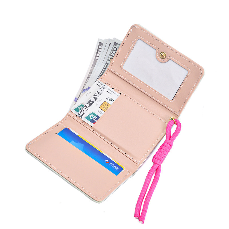 Free Shipping Designer Bag Trend New Style Small Chanel Women's Card Holder High-end PU Leather Short Coin Purse Wallet