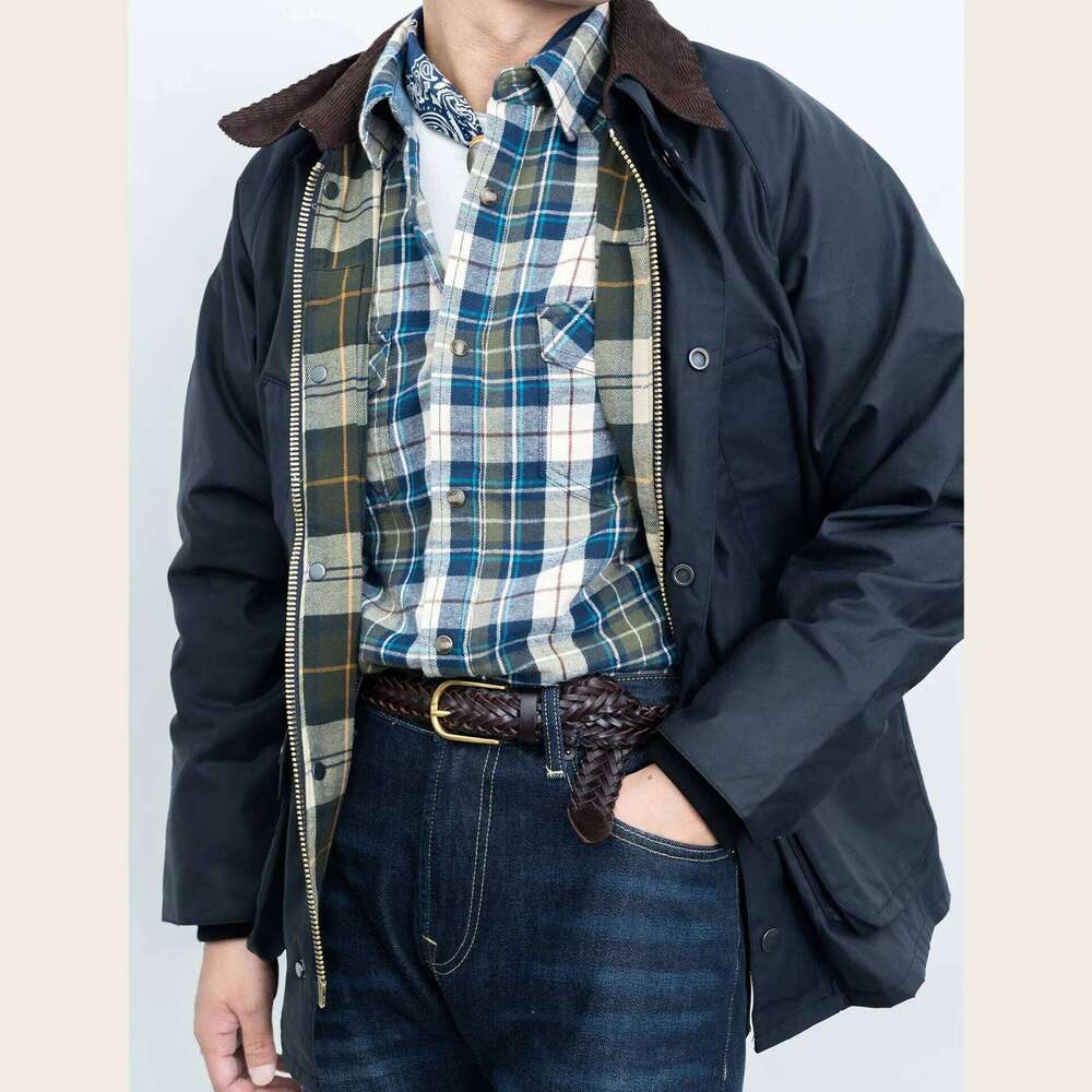 Firmranch Ameki British Vintage Hunting Jacket With Corduroy Collar Cargo Trench Coat Autumn Winter Blazer For Men Women 250701