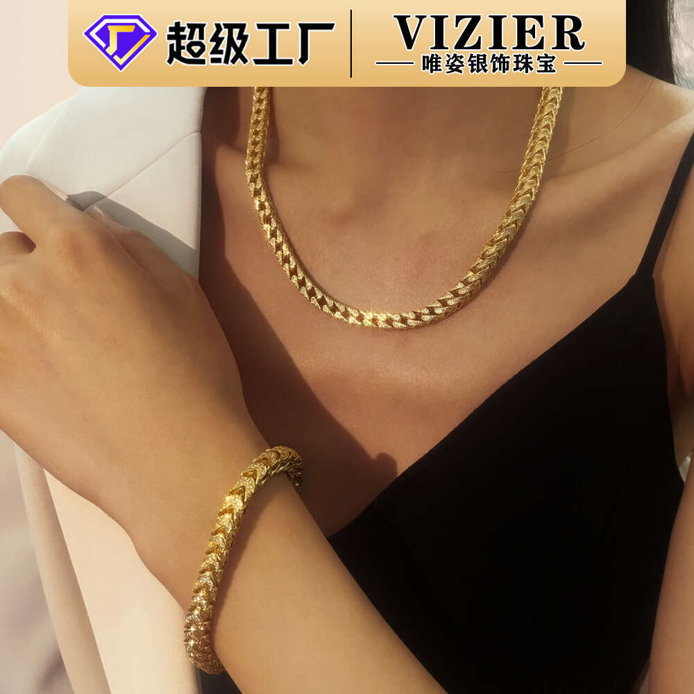 FaS925hion New S925 Pure S925ier Hip-Hop Cuban Chain Full Inlaid MoiS925S925anite Bracelet for Women 9c7