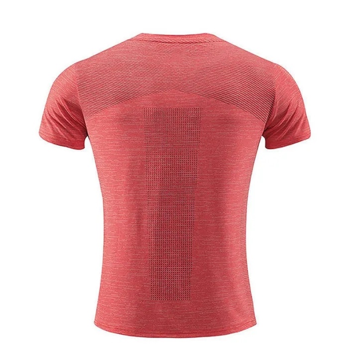 Men Outdoor Shirts New Fitness Gym Football Soccer Mesh Back Sports Quick-dry T-shirt Skinny Male